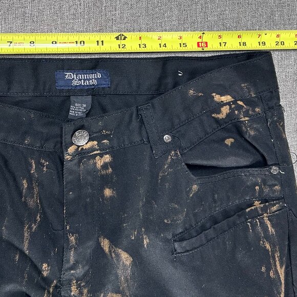 Diamond Stash Denim Jeans Men's 38 Brandon SLIM FIT Black Gold Streaks Casual - Picture 9 of 13